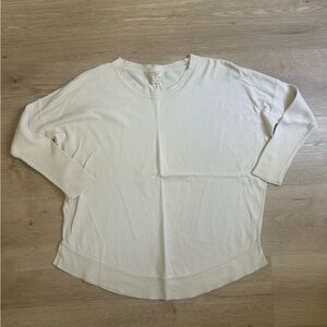 J. Crew 100% Cotton lightweight cream sweater size medium